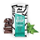 Keto Krisp - Keto Bars, Low Carb, Low Sugar and Gluten Free,Chocolate Mint (Pack of 12)