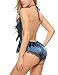 Avidlove Women Lingerie One Piece Teddy Deep V Jumpsuit Halter Bodysuit Bow Dec Nightwear Lace Outfit Sleepwear Pajamas, Blue, XX-Large