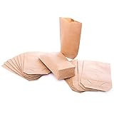 100 petits sacs en papier avec fond (14 x 22 x 5,6 cm) en papier kraft - pour pochettes cadeau by