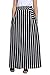 HOTAPEI Women's Summer Black and White Striped High Waisted Maxi Skirts with Pocket Small