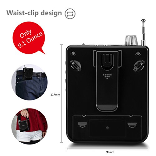 XIAOKOA 2.4G 40m Stable Wireless Voice Amplifier with Headset and Handheld 2 in 1 Wireless Microphone (N202black-2.4G)