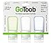 humangear GoToob TSA Approved Small Refillable Silicone Travel Bottles, 1.25oz, 3-pack, green/clear/blue