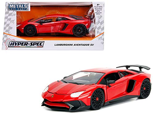 Jada 1:24 W/B - Metals - Hyper-Spec - Lamborghini Aventador SV (Gloss Red)