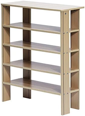 Hapilfe 4 Tier Shoe Rack Wood Shoe Storage Rack Shoe Organiser Shelves Entryway, 74.5 x 60.5 x 24cm
