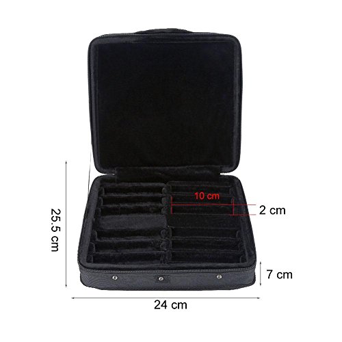 Harmonica Case, Nylon 10 Holes Harmonica Carrying Box with Zipper Compatible with12Pcs Harmonica
