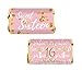 Pink and Gold Sweet 16 Birthday Party Mini Chocolate Candy Bar Wrappers, Pink Sweet Sixteen Party Favor Stickers - 42 Count