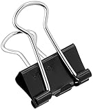 ACCO BRANDS 72020 Small Binder Clips, Steel Wire, 5/16 Cap., 3/4w, Black/Silver, 6 Packs