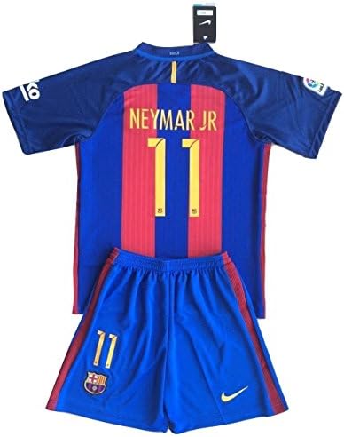 Neymar Jr #11 Barcelona 2016-2017 Kids/Youths Home Soccer Jersey & Shorts (Age 7-8 years)
