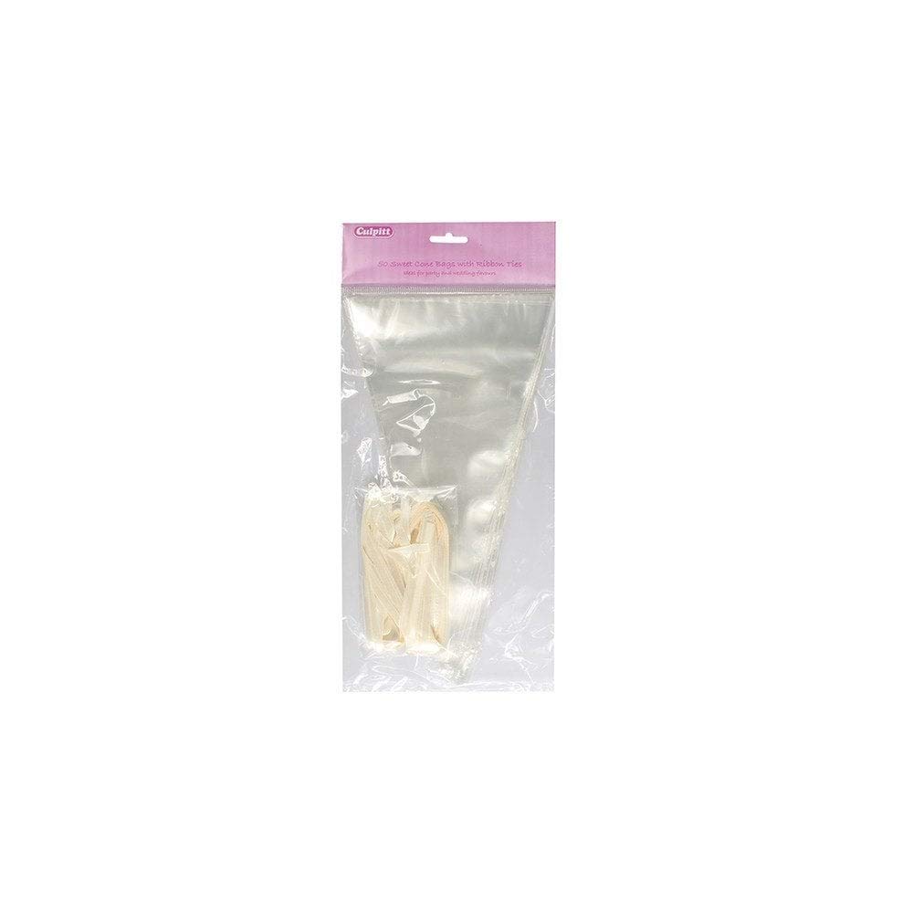 Clear Sweet Cone Bags With Ties 150 x 280mm 50piece