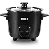 Black Mini Rice Cooker Steamer with Removable