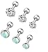 YOVORO 6-12Pcs 16G 316L Stainless Steel Stud Earrings for Women Cartiliage Earring Tragus Helix Piercing Created-Opal 3/4/5MM