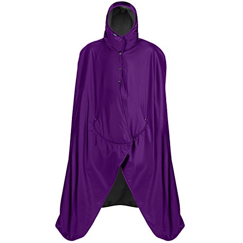 Mambe Extreme Weather 100% Waterproof/Windproof Hooded Blanket Premium Stuff Sack (Size: Large, Purple-Black) - Thumbnail 4