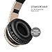 Sound Intone Headphones, Cute Headphones with Microphone and In Line Volume Control for Kids, Adjustable Foldable Headset with Perfect Sound for Iphone and Android Devices (Black Gold)