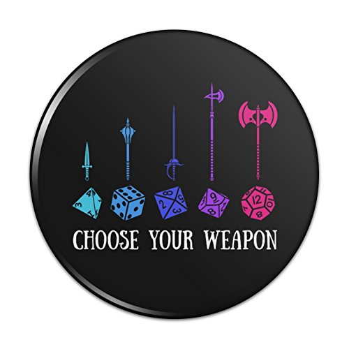 Choose Your Weapon Dungeon RPG Dice Pinback Button Pin Badge - 3