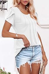 Angerella Womens Summer Tops Loose Fit Casual Round