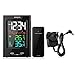 ZEEPIN Wireless Color Alarm Clock Indoor Outdoor Thermometer with Wireless Sensor and Two USB Charger for Home