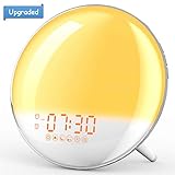 Alarm Clock Wake Up Light,XIRON Light Alarm Clock with Sunrise/Sunset Simulation,Dual Alarms and Snooze Function, 7 Colour Atmosphere Lamp, 7 Natural Sounds and FM Radio for Kids Adults Bedroom