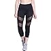 Tulucky Women's Yoga Leggings See Through Mesh Patchwork Gym Tights Workout Capri Pants