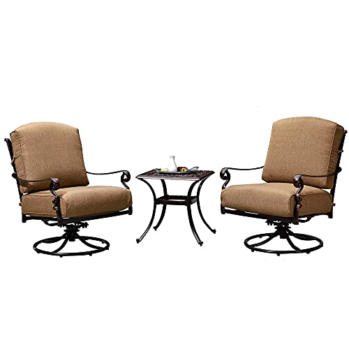 PURPLE LEAF 3 Pieces Patio Bistro Sets Cast Aluminum Patio Furniture