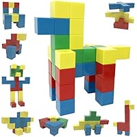 Intock Magnetic Blocks, 40 Pieces Set, 40 Pcs Magnetic Cube Building Toys, Assorted Colors, Simple Design, Yet Unlimited Imagination Magnetic Building Blocks, STEM Toys, & Fidgets Stress Relief Toys