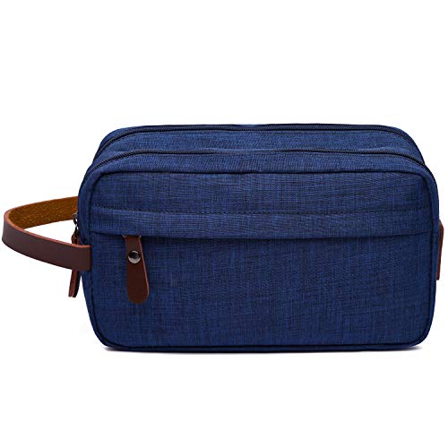Men's Toiletry Bag Travel Dopp Kit Bathroom Shaving Organizer for Toiletries (Blue)