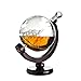 Whiskey Globe Decanter with Antique Dark Finished Wood Stand Bar Funnel 850ml Perfect Gift Set Scotch Liquor Bourbon Wine Vodka