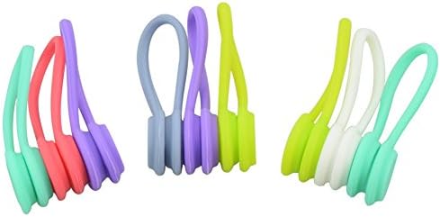Muti-functional Cord Organizer For ipad, iphone Wire Organizer Magnetic Earphone Winder, Wrap Manager Earphone Holder Colorful Holder Cord Tie Soft Silicone Cord Organizer 9pcs