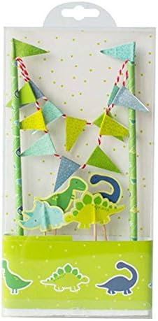 Cute Animals Zoo Dinosaur Cake Bunting Toppers Flag Banner Picks Wrap Decorating Kit for Children Kids Birthdays Forest Party Favors Supplies