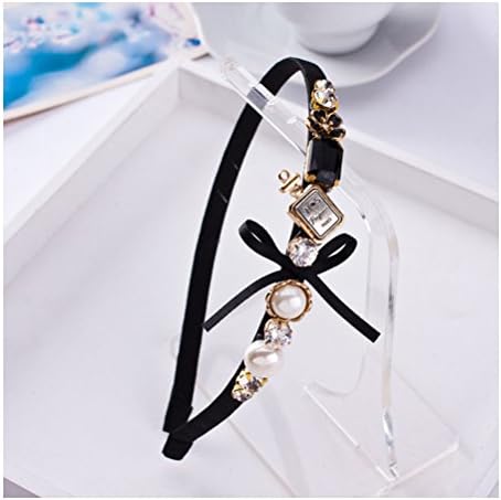 N.5 Perfume crystal copper bottle retro fine lady headband- Black