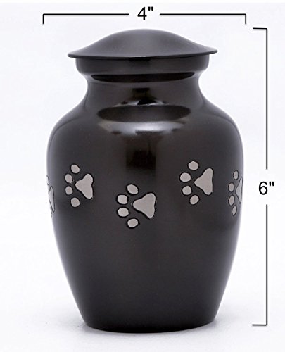 Enshrined Memorials Cremation Urn for Funeral by Cerberus Series Quality Medium Pet Dog Cat Handcrafted Solid Brass Affordable for Ashes in Velvet Bag Engraving Design