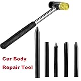 Super PDR 6pcs PDR Tap Down Tool Set of 5 Tap Down Dent Hammer Black Paintless Dent Repair Tools