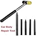 Super PDR 6pcs PDR Tap Down Tool Set of 5 Tap Down Dent Hammer Black Paintless Dent Repair Tools