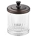 iDesign Alston Plastic Bathroom Vanity Canister with Lid for Cotton Balls, Swabs, Cosmetic Pads, Candy, 3.75