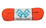 Orange 108 Inch Waxed Skate Lace - Derby Laces for Roller Derby, Hockey and Ice Skates, and Boots
