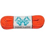 Derby Laces Orange 108 Inch Waxed Skate Lace for Roller Derby, Hockey and Ice Skates, and Boots