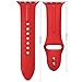HUANLONG 38mm Soft Silicone Sport Style Replacement Band Iwatch Strap for Apple Wrist Watch Series 1 Series 2 Series 3 (Red 38mm S/M)