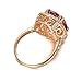 Yoursfs Big Stone Rings For Women Round Red Created Ruby 18K Rose Gold Plated Women's Ring Size 5.5