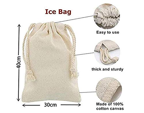 Wanger Beutel und Eishammer Wiederverwendbare Baumwolle Crushed Ice Bag mit Holzhammer Bar Edelstahl Eisschaufel… – Bild 4