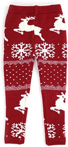 Infants & Toddlers (12M-4T)- Wool Knitted Winter-Thick Thermal Leggings | Nordic Reindeer-Santa Baby