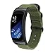 Gear Fit2 Watch Band, ViCRiOR Nylon Ballistic Nato Woven Adjustable Replacement Watch Band Strap with Adapter Connector for Samsung Gear Fit 2 SM-R360 ,Navy Green