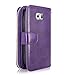 S6 Case, Galaxy S6 Case, Cellularvilla Galaxy S6 [wallet bag] Case, Pu Leather Flip [7 Card Slots] [Purse] Case, [Zipper Wallet] [Magnetic Detachable] Back Cover For Samsung Galaxy S6 (Purple)