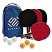 Everais Ping Pong Paddle - 4 Pro Table Tennis Racket Set, 6 Professional Balls, Bats with Premium Rubber, Ergonomic Handle, Great Spin & Speed, Complete Table Tennis Set, Bonus Portable Storage Bag