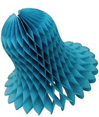 11" Honeycomb Tissue Paper Bell (3-pack, Turquoise)