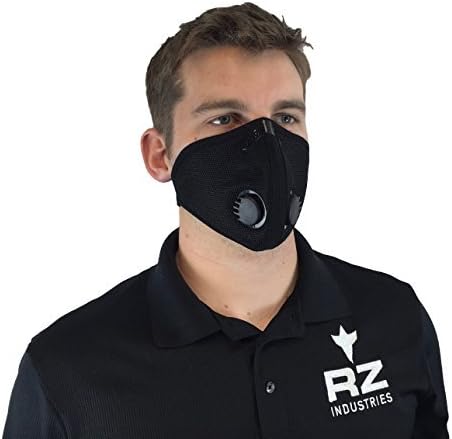 RZ Dust/Pollution Mask Bonus Pack w/5 Laboratory Tested Filters, Model M2, Mesh, Black, Size XL by RZ Mask