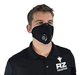 RZ Mask Dust/Pollution Mask With 5 Lab Tested Filters, Model M2, Mesh, Extra Large, Black,