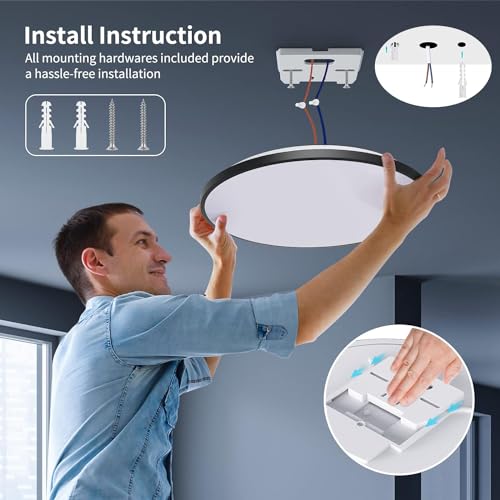 Redare Alexa Smart Ceiling Light,RGBIC Wifi Ceiling Lamp,30cm 24W Dimmable LED Color Changing Ceil Lamp Compatible with Alexa Google Home,Flush Mount Light Fixture for Bedroom,Kitchen (WiFi, White)