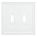 Franklin Brass Classic Beaded (1-Pack) Decorative Light Switch Cover Pure White 2-Gang Wall Plate Double Toggle Electrical Outlet Guard W35061-PW-C