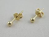 1 X 14K Gold Filled 3mm Round Ball Stud Earrings