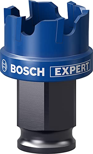 Bosch 1x EXPERT Sheet Metal Lochsäge für Power Change Plus Systeme (für Edelstahlbleche, Stahlbleche, Ø 25 mm, Professional Zubehör Bohrmaschine/Schrauber)