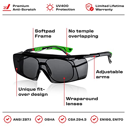NoCry Tinted OverSpec Safety Glasses with AntiScratch Wraparound